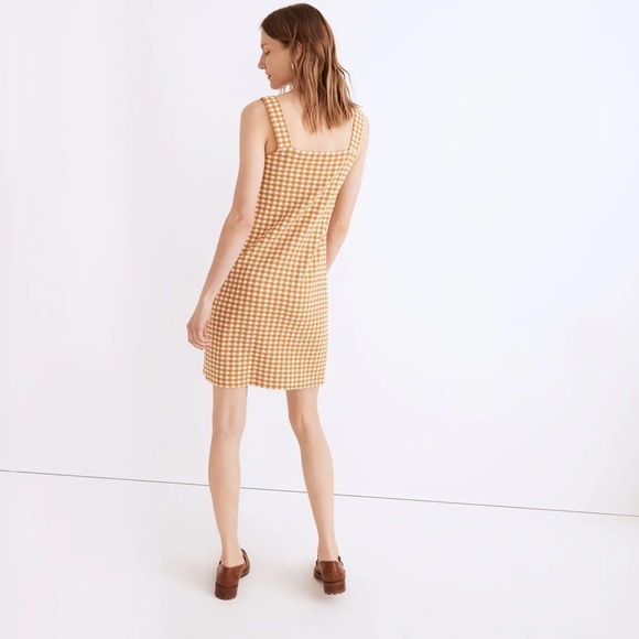 Madewell gingham button front mini Dress Size Medium - Picture 5 of 6